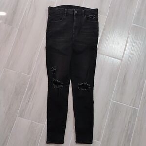 American Eagle Distressed ( Ripped ) Black Jegging size 12